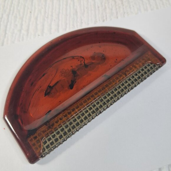Collins Fabric and Sweater Comb D-Fuzz-It brown faux tortoiseshell Vintage - Picture 4 of 8